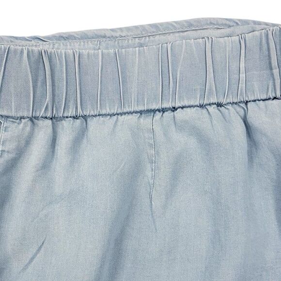 Zac & Rachel Light Blue Denim Skort Elastic Waistband & Tie Women’s XL Preppy - Picture 8 of 11